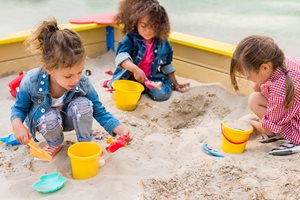 image of two children playing